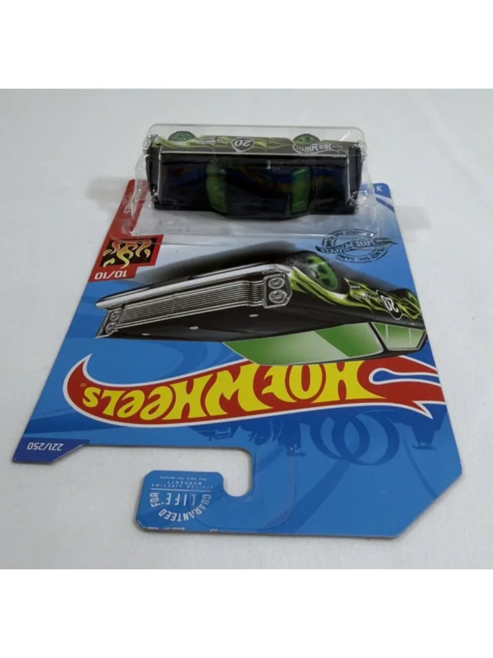 2020 Hot Wheels ’65 Ford Galaxie Black Green Flames 10/10 221/250 Sealed N23